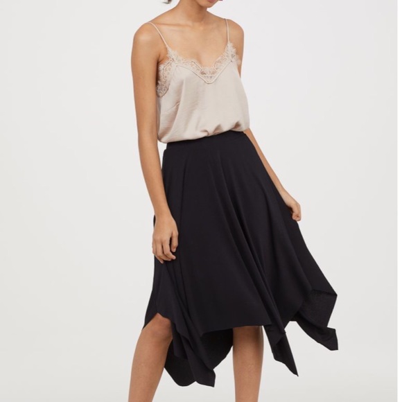 H&M Dresses & Skirts - NWT H&M black asymmetrical midi skirt